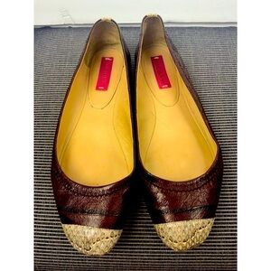 Reed Krakoff womens shoes snakeskin flat slip on ballet size 7
